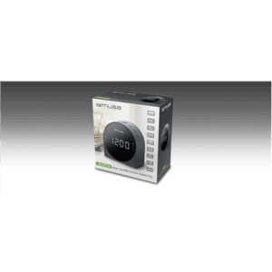 Muse | Dual Alarm Clock radio PLL | M-185CR | AUX in | Black - Image 4