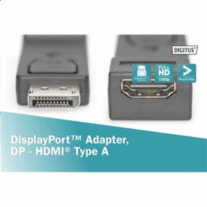 Digitus | DisplayPort to HDMI adapter | AK-340602-000-S | HDMI | DisplayPort | DP to HDMI - Image 7