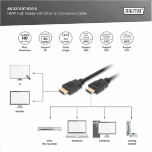 Digitus 4K HDMI 2.0 Connection Cable | HDMI to HDMI | 3 m - Image 4