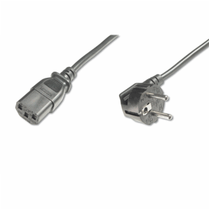 Digitus | Power Cord Cable | Power Cord, Schuko (CEE 7/7 ) 90ø angled - C13 M/F, H05VV-F3G 0.75qmm | Black - Image 2