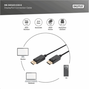 Digitus | DisplayPort Connection Cable | AK-340103-030-S | 3 m - Image 5
