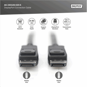 Digitus Connection Cable | AK-340106-020-S | DisplayPort to DisplayPort - Image 6