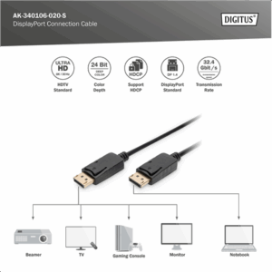 Digitus Connection Cable | AK-340106-020-S | DisplayPort to DisplayPort - Image 7