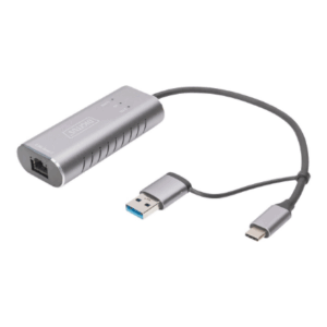 Digitus | USB Type-C Gigabit Ethernet Adapter 2.5G, USB-C + USB A (USB3.1/3.0) | DN-3028 | USB3.0/USB C 3.1 to 2.5G Ethernet Adapter - Image 2