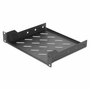 Digitus | 1U fixed shelf | DN-10-TRAY-2-B | Perfect for storage of components which are not 254 mm (10") suitable. Slim design which takes space of 1 height unit. Easy and quick to mount or dismount. Load capacity: 25 kg | Black - Image 3