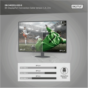 Digitus 8K DisplayPort Connection Cable Version 1.4 | DB-340201-020-S | DisplayPort to DisplayPort - Image 7