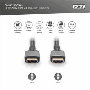Digitus 8K HDMI Ultra High Speed Connection Cable | DB-330200-020-S | 2 m - Image 4