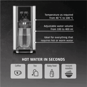 Caso Turbo hot water dispenser | HW 620 | Water Dispenser | 2600 W | 2.5 L | Plastic/Stainless Steel | Black/Stainless Steel - Image 4