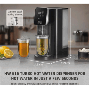 Caso Turbo Hot Water Dispenser | HW 616 | Water Dispenser | 2600 W | 2.5 L | Plastic/Stainless Steel | Black/Stainless Steel - Image 2