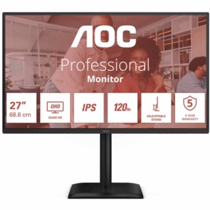 AOC | Q27E4U | 27 " | IPS | QHD | 16:9 | 120 Hz | 4 ms | 2560 x 1440 pixels | 350 cd/m² | HDMI ports quantity 1 - Image 4