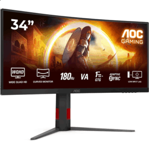 AOC | CU34G4 | 34 " | Fast VA | UWQHD | 21:9 | 180 Hz | 1 ms | 3440 x 1440 pixels | 300 cd/m² | HDMI ports quantity 2 | Black - Image 2