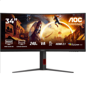 AOC | CU34G4 | 34 " | Fast VA | UWQHD | 21:9 | 180 Hz | 1 ms | 3440 x 1440 pixels | 300 cd/m² | HDMI ports quantity 2 | Black - Image 3