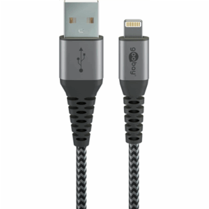 Goobay | Lightning to USB-A Textile Cable with Metal Plugs | 49268 | USB-A to Lightning - Image 2