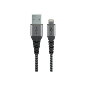 Goobay | Lightning to USB-A Textile Cable with Metal Plugs | 49268 | USB-A to Lightning - Image 3