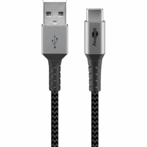 Goobay | USB-C to USB-A Textile Cable with Metal Plugs | 49296 | USB-C to USB-A - Image 2