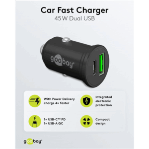 Goobay Dual-USB Car Fast Charger USB-C PD (Power Delivery), 45 W | 61739 - Image 6