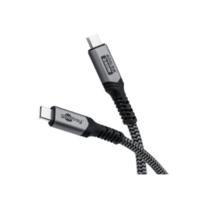 Goobay | USB-C Cable with Textile Sheath, USB4, 240 W, 40 Gbit/s, Power Delivery, 1 m - Image 2