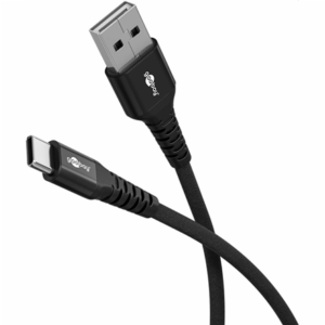 Goobay USB-C to USB-A Supersoft Textile Cable with Metal Plugs | 74526 | USB-C to USB-A - Image 2