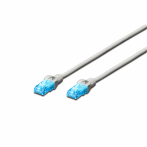 Digitus | Patch cord | CAT 5e U-UTP | Grey | Modular RJ45 (8/8) plug | Modular RJ45 (8/8) plug - Image 2