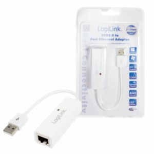 Logilink | Fast Ethernet USB 2.0 to RJ45 Adapter: | 0.115 m | White | USB-A to RJ45 - Image 7