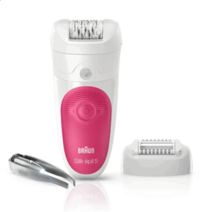 Braun | Epilator | Silk-épil 5 SE5500 | Operating time (max) 30 min | Bulb lifetime (flashes) Not applicable | Number of power levels 1 | Wet & Dry | White/Pink - Image 3