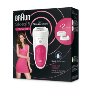 Braun | Epilator | Silk-épil 5 SE5500 | Operating time (max) 30 min | Bulb lifetime (flashes) Not applicable | Number of power levels 1 | Wet & Dry | White/Pink - Image 4