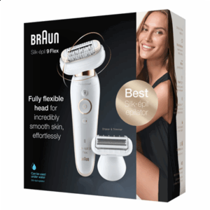 Braun | Epilator | Silk-epil 9 Flex SES9002 | Operating time (max) 40 min | Bulb lifetime (flashes) Not applicable | Number of power levels 2 | Wet & Dry | White/Gold - Image 3