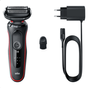 Braun | Shaver | 51-R1000s | Operating time (max) 50 min | Wet & Dry | Black/Red - Image 2