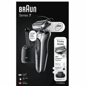 Braun | Shaver | 71-S7200cc | Operating time (max) 50 min | Wet & Dry | Silver/Black - Image 3