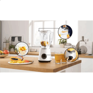 Bosch Blender | MMB6141W VitaPower Series 4 | Tabletop | 1200 W | Jar material Tritan | Jar capacity 1.5 L | White - Image 3