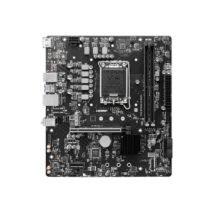 MSI PRO B760M-B DDR4 | Processor family Intel | Processor socket LGA1700 | DDR4 | Supported hard disk drive interfaces SATA, M.2 | Number of SATA connectors 4 - Image 1