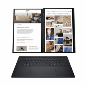 Asus | Zenbook Duo UX8406CA-PZ009W | Basalt Gray | 14 | OLED | Touchscreen | 3K | 2880 x 1800 pixels | Glossy | Intel Core Ultra 9 | 285H | 32 GB | LPDDR5X | Solid-state drive capacity 2000 GB | Intel Graphics | Windows 11 Home | 802.11be | Bluetooth version 5.4 | Keyboard language US international | Keyboard backlit - Image 3