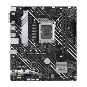 Asus PRIME H610M-A R2.0 | Processor family Intel | Processor socket LGA1700 | Supported hard disk drive interfaces M.2, SATA | Number of SATA connectors 4 - Image 1