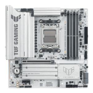 Asus TUF GAMING B850M-PLUS WIFI7 W | Processor family AMD | Processor socket AM5 | DDR5 | Supported hard disk drive interfaces SATA, M.2 | Number of SATA connectors 4
