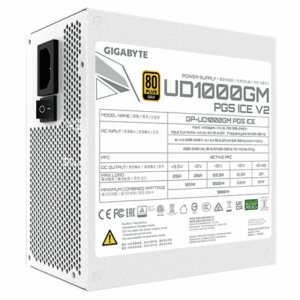 Power Supply|GIGABYTE|UD1000GM PG5 ICE|ATX 3.1|1000 Watts|Efficiency 80 PLUS GOLD|PFC Active|MTBF 100000 hours|GP-UD1000GMPG5ICE - Image 5