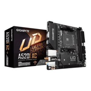 Gigabyte | A520I AC | Processor family AMD | Processor socket AM4 | DDR4 DIMM | Memory slots 2 | Number of SATA connectors 4 | Chipset AMD A | Mini ITX - Image 10