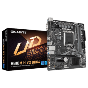 Mainboard|GIGABYTE|Intel H610|LGA1700|Micro-ATX|Memory DDR4|Memory slots 2|1xPCI-Express 3.0 1x|1xPCI-Express 4.0 16x|1xM.2|1x15pin D-sub|1xHDMI|4xUSB 2.0|2xUSB 3.2|1xPS/2|1xRJ45|3xAudio port|H610MHV3DDR4 - Image 2