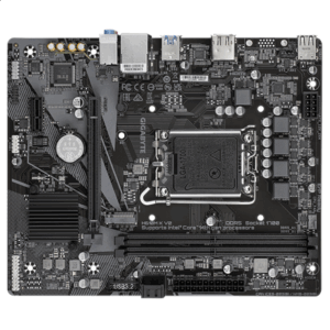 Mainboard|GIGABYTE|Intel H610|LGA1700|Micro-ATX|Memory DDR5|Memory slots 2|1xPCI-Express 3.0 1x|1xPCI-Express 4.0 16x|1xM.2|1xHDMI|1xDisplayPort|4xUSB 2.0|2xUSB 3.2|1xPS/2|1xRJ45|3xAudio port|H610MKV2 - Image 5