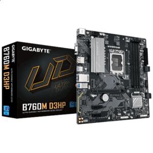 Mainboard|GIGABYTE|Intel B760 Express|LGA1700|Micro-ATX|Memory DDR5|Memory slots 4|2xPCI-Express 3.0 1x|1xPCI-Express 4.0 16x|2xM.2|1x15pin D-sub|1xHDMI|1xDisplayPort|2xUSB 2.0|5xUSB 3.2|1xUSB-C|1xPS/2|1xRJ45|3xAudio port|B760MD3HP1.0 - Image 2