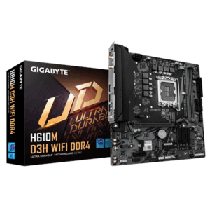 Gigabyte H610M D3H WIFI DDR4 | Processor family Intel | Processor socket LGA1700 | Supported hard disk drive interfaces SATA, M.2 | Number of SATA connectors 4