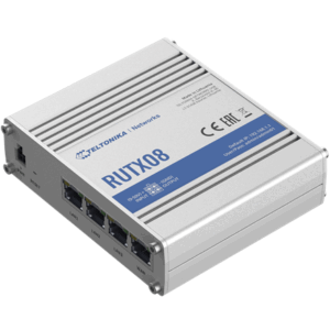 Industrial Router | RUTX08 | No Wi-Fi | 10/100/1000 Mbit/s | Ethernet LAN (RJ-45) ports 4 | Mesh Support No | MU-MiMO No | No mobile broadband | 1 | 24 month(s) - Image 2