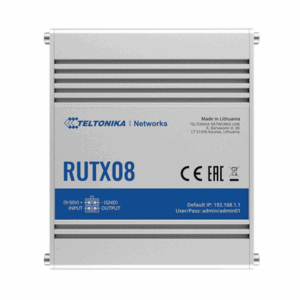 Industrial Router | RUTX08 | No Wi-Fi | 10/100/1000 Mbit/s | Ethernet LAN (RJ-45) ports 4 | Mesh Support No | MU-MiMO No | No mobile broadband | 1 | 24 month(s) - Image 3