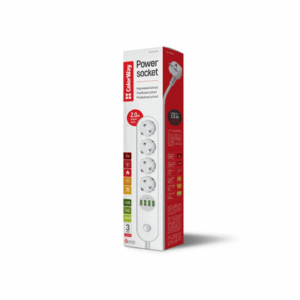 ColorWay | CW-CHE44W | Power socket, 4 EU sockets - Image 3