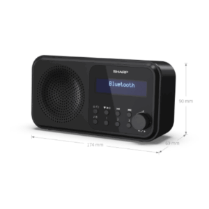 Sharp DR-P420(BK) Tokyo Portable Digital Radio, FM/DAB/DAB+, Bluetooth 5.0, USB or Battery Powered, Midnight Black | Sharp | Tokyo Portable Digital Radio | DR-P420(BK) | Bluetooth | Midnight Black - Image 7