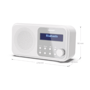 Sharp DR-P420(WH) Tokyo Portable Digital Radio, FM/DAB/DAB+, Bluetooth 5.0, USB or Battery Powered, Snowy White | Sharp | Tokyo Portable Digital Radio | DR-P420(WH) | Bluetooth | White - Image 9