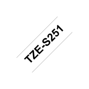 Brother | TZe-S251 Strong Adhesive Laminated Tape | Black on White | TZe | 8 m | 2.4 cm - Image 3