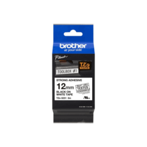 Brother | TZ-S231 Strong Adhesive Laminated Tape | Black on White | TZe | 8 m | 1.2 cm - Image 8