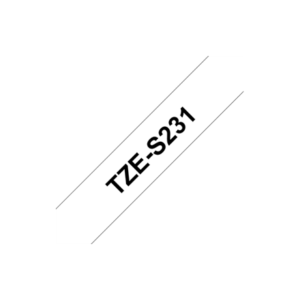 Brother | TZ-S231 Strong Adhesive Laminated Tape | Black on White | TZe | 8 m | 1.2 cm - Image 3