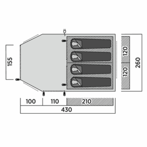Easy Camp Family tent | Hamra 4 | 4 person(s) | Blue - Image 6