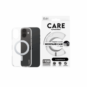 CARE Feature Case | Back cover | Apple | iPhone 16 | Recycled plastic | Silver | Kickstand & MagSafe - Image 3